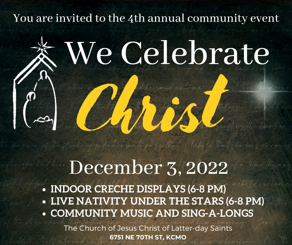 flyer for the We Celebrate Christ activity on December 3, 2022